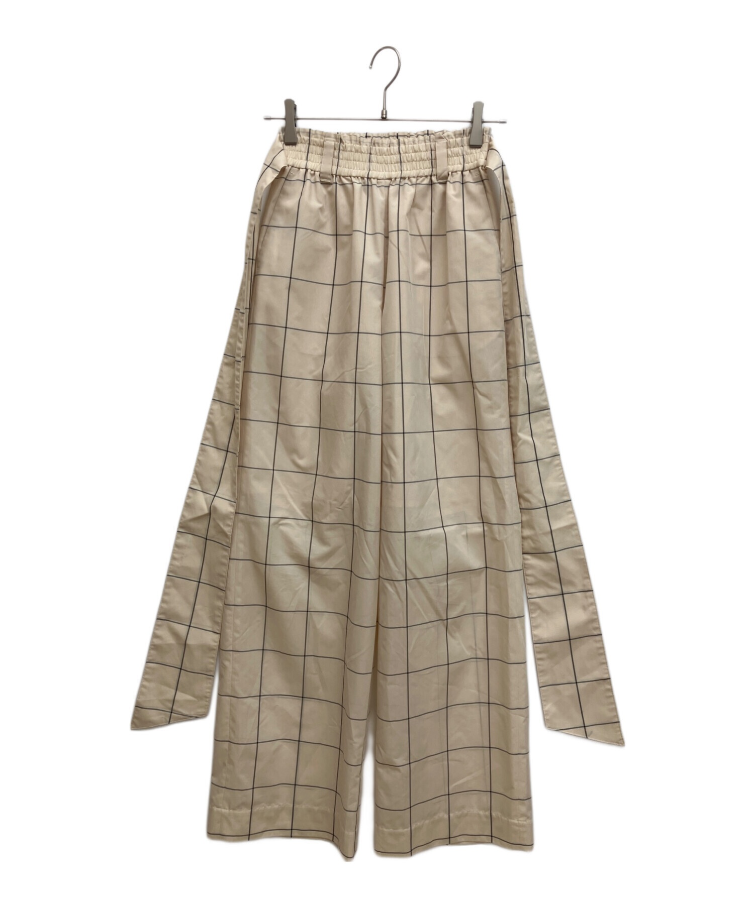 中古・古着通販】HYKE (ハイク) PLAID EASY PANTS ベージュ サイズ:1
