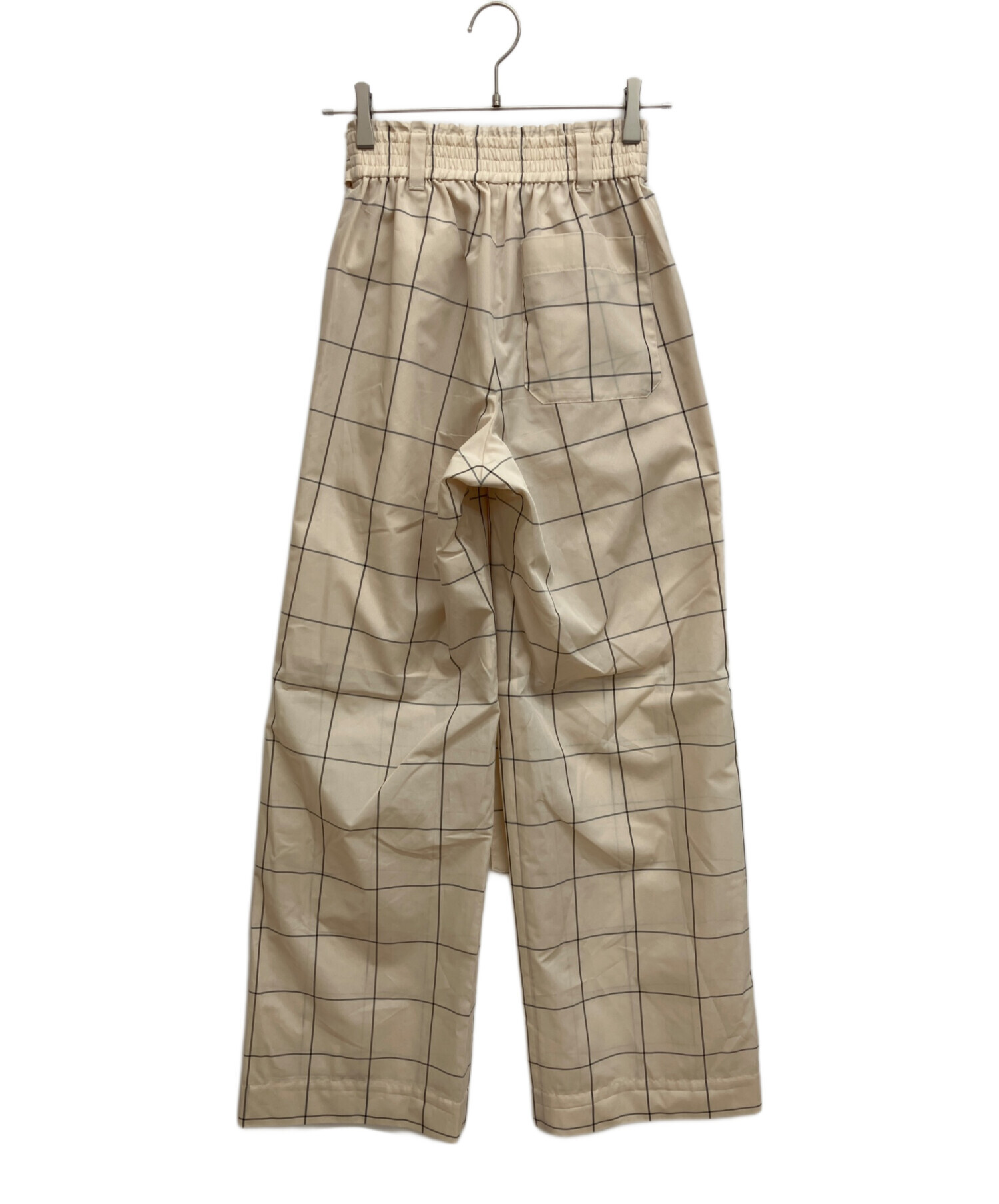 中古・古着通販】HYKE (ハイク) PLAID EASY PANTS ベージュ サイズ:1