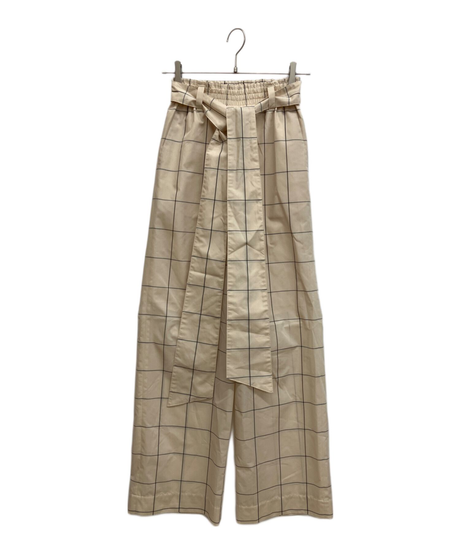 中古・古着通販】HYKE (ハイク) PLAID EASY PANTS ベージュ サイズ:1