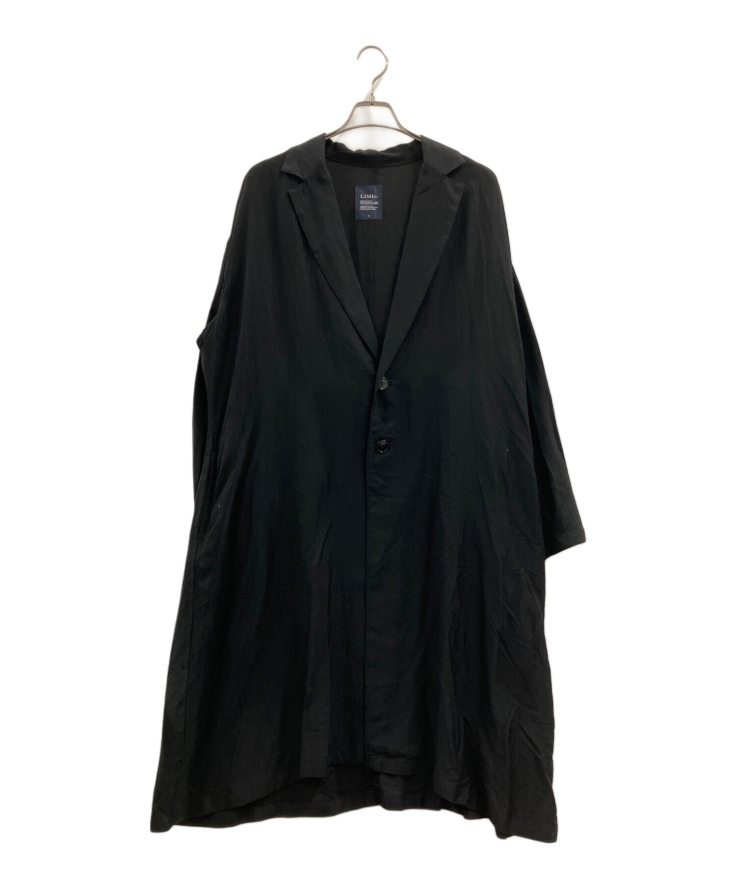 中古・古着通販】LIMI feu (リミフゥ) ロングコート ブラック サイズ:S 中古・古着通販】LIMI feu (リミフゥ) ロングコート ブラック サイズ:S