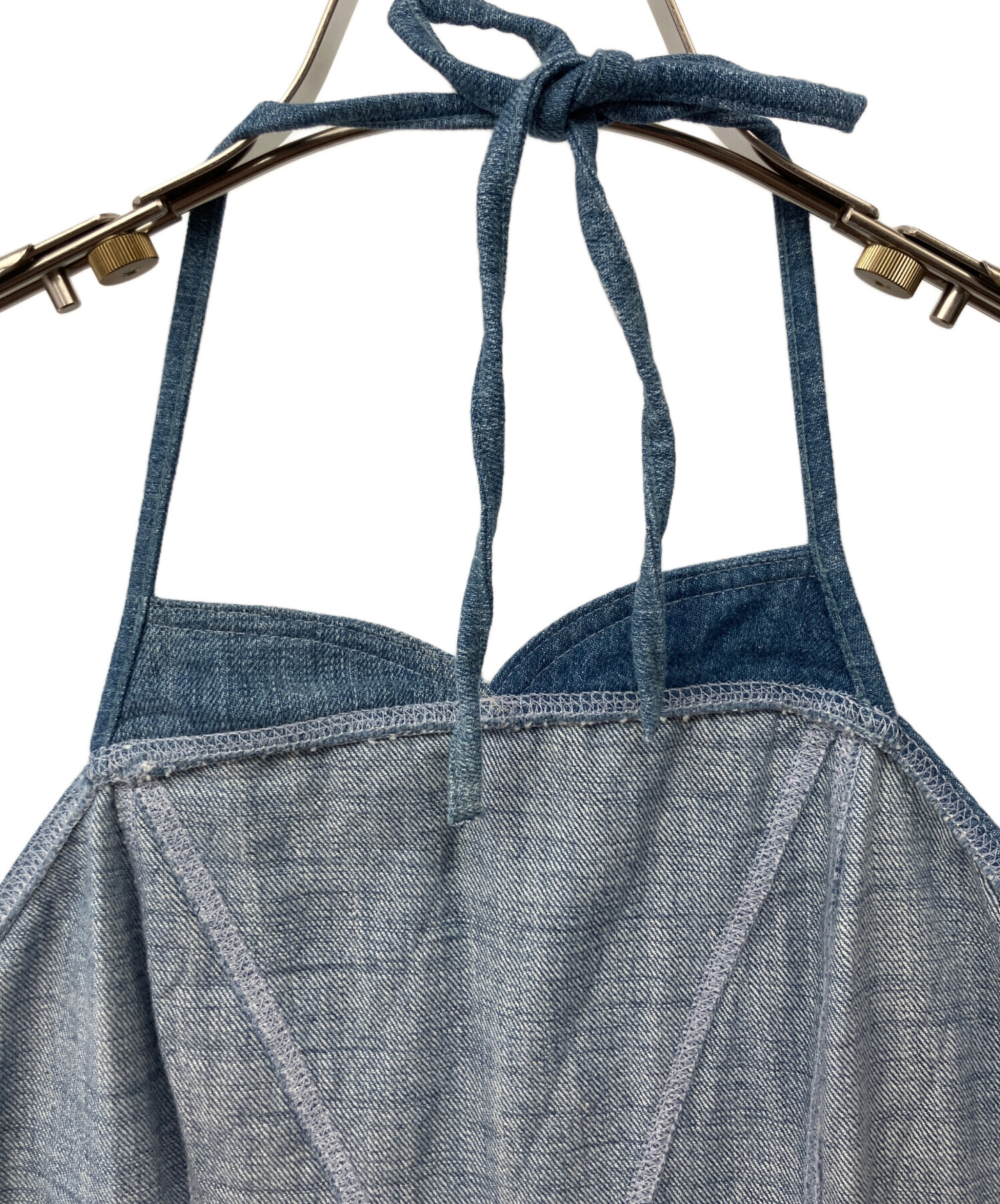 中古・古着通販】CHANEL (シャネル) デニムキャミソール ブルー サイズ