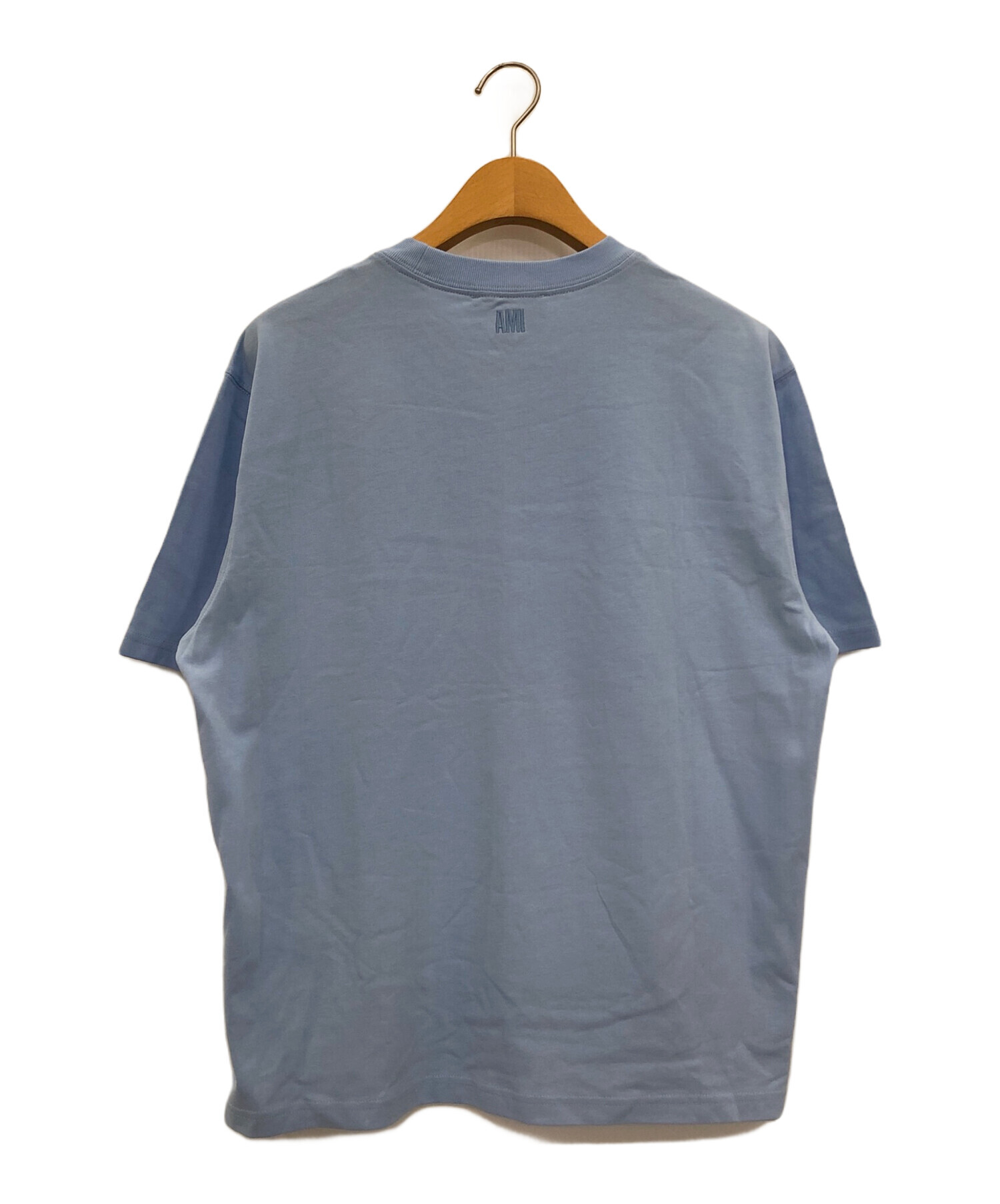 中古・古着通販】AMIPARIS (アミパリス) ロゴ刺繍Tシャツ スカイブルー 