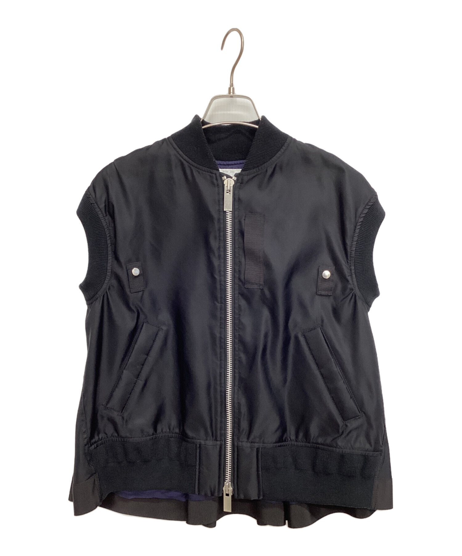 中古・古着通販】sacai (サカイ) MA-1 NYLON VEST ブラック サイズ:2