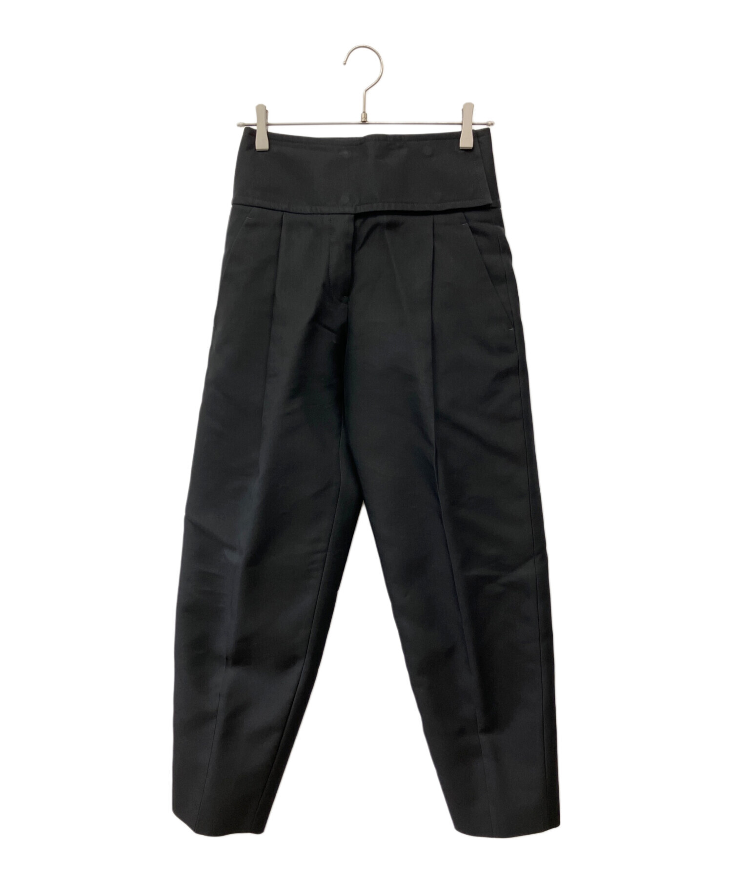 JIL SANDER ブラック タックパンツ 未使用タグ付 ジルサンダー 中古・古着通販】JIL SANDER (ジルサンダー) ハイウエストタックパンツ
