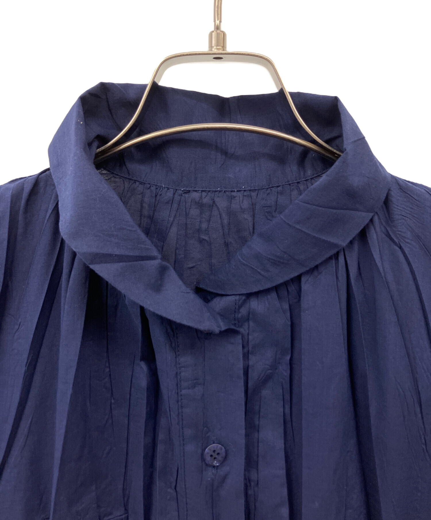 PLEATS PLEASE ネイビー 長袖シャツ pleats please 紺色長袖シャツイッセイミヤケ