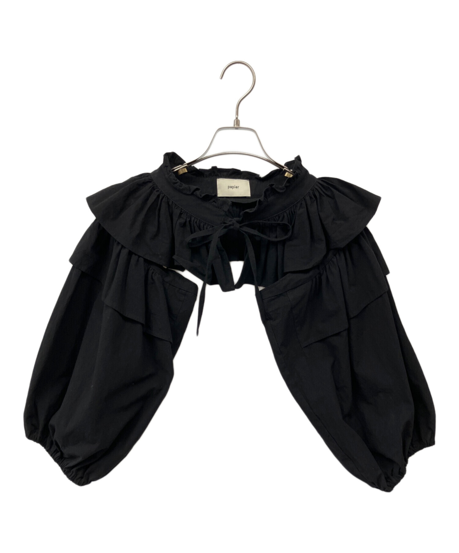 中古・古着通販】papier (パピエ) Holder blouse ブラック サイズ:Free