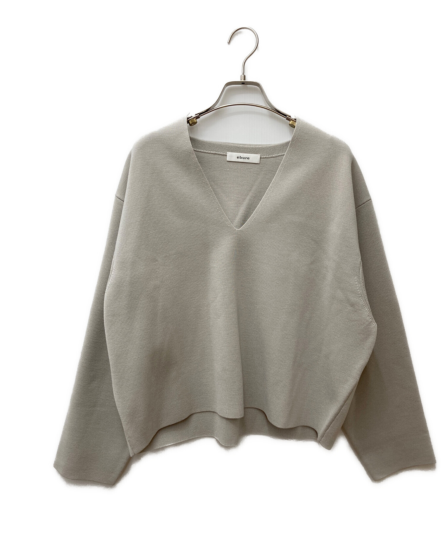 中古・古着通販】ebure (エブール) シルクウールミラノ深Vニット  