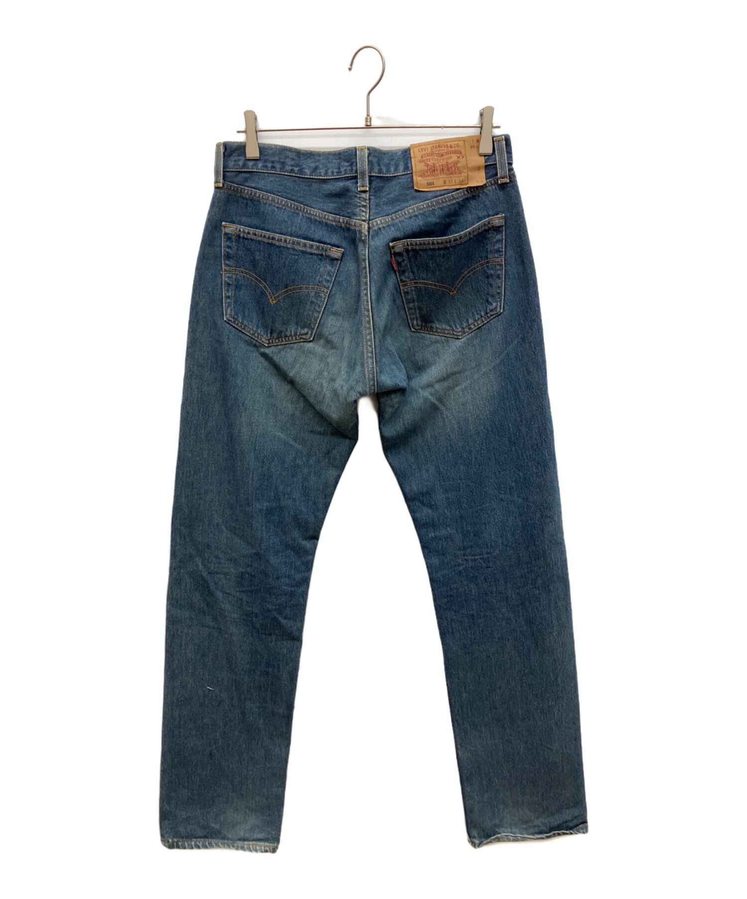 【096】90sUSA製リーバイス501インディゴデニムW34L34ヒゲアタリ LEVI\u0027S (リーバイス) デニムパンツ　501-0000　90\u2019S USA製　インディゴ ライトインディゴ サイズ:29