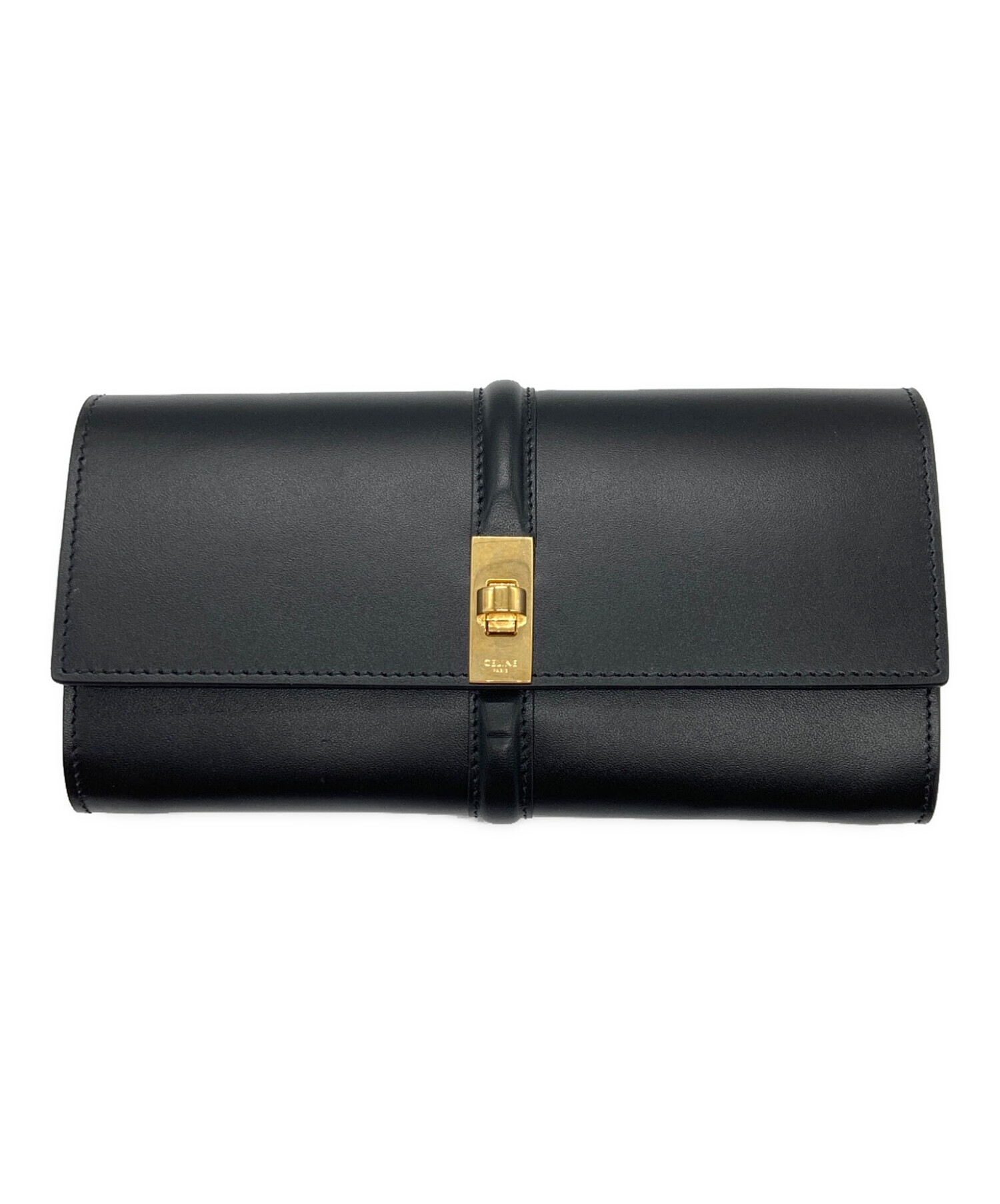 CELINE セリーヌ 財布・ケース  黒 【古着】【中古】【送料無料】 中古・古着通販】CELINE (セリーヌ) コイン入れ付コンパクトウォレット