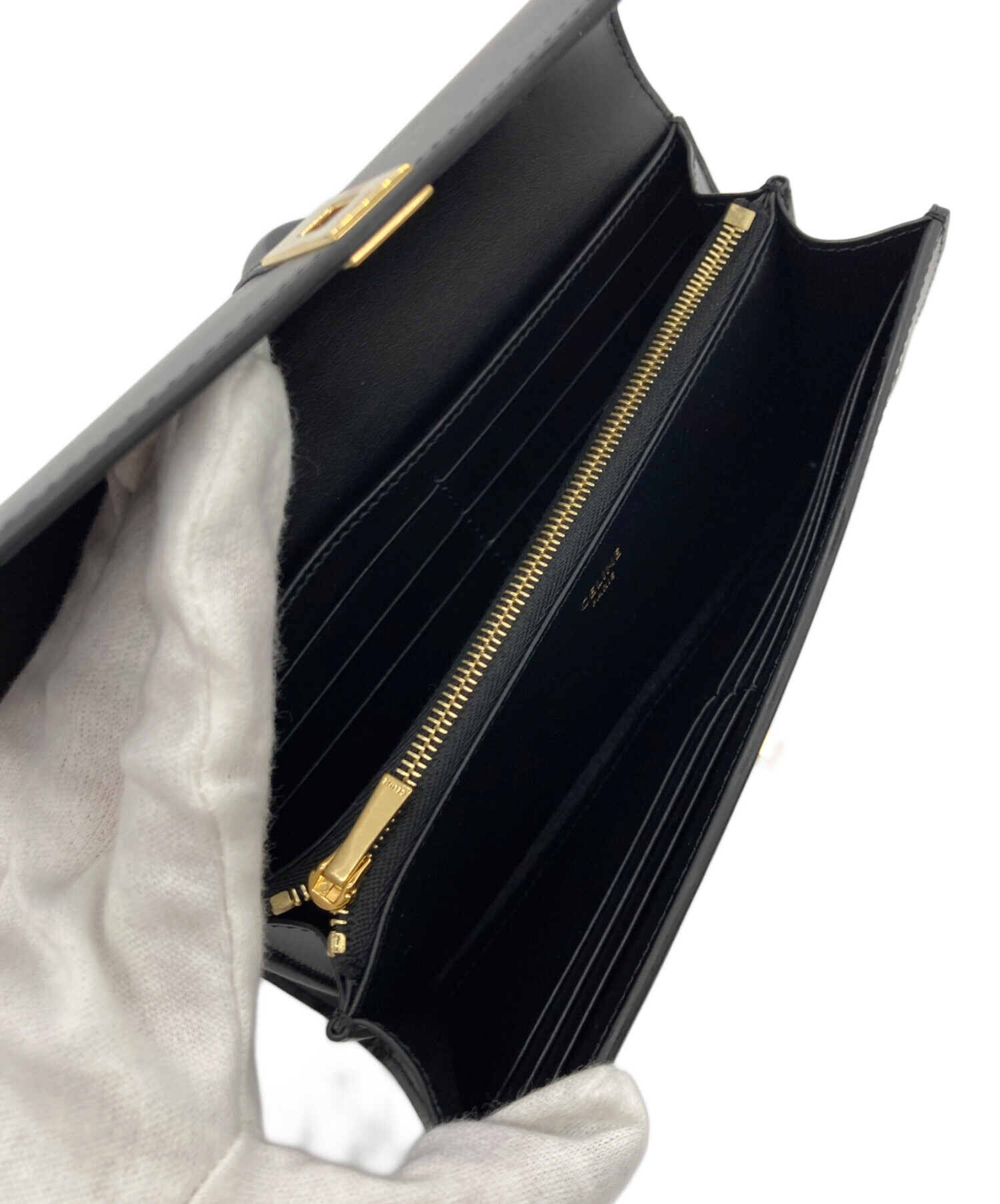 中古・古着通販】CELINE (セリーヌ) ラージウォレット ブラック 