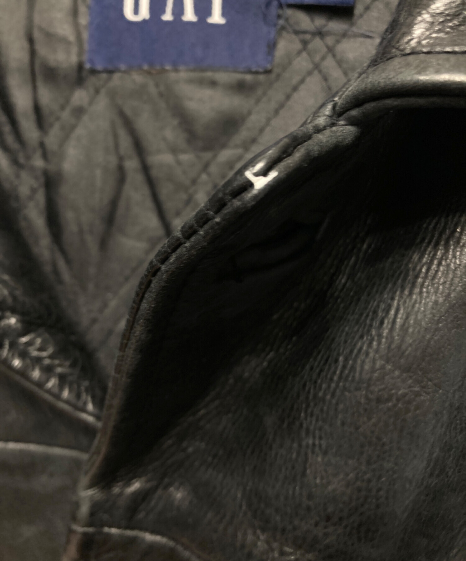 中古・古着通販】GAP (ギャップ) カウレザージャケット ブラック