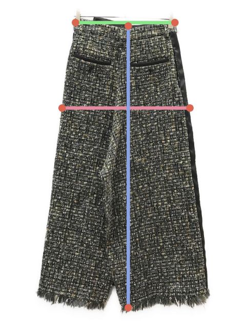 中古・古着通販】sacai (サカイ) ツイードスカート グレー×ブラック