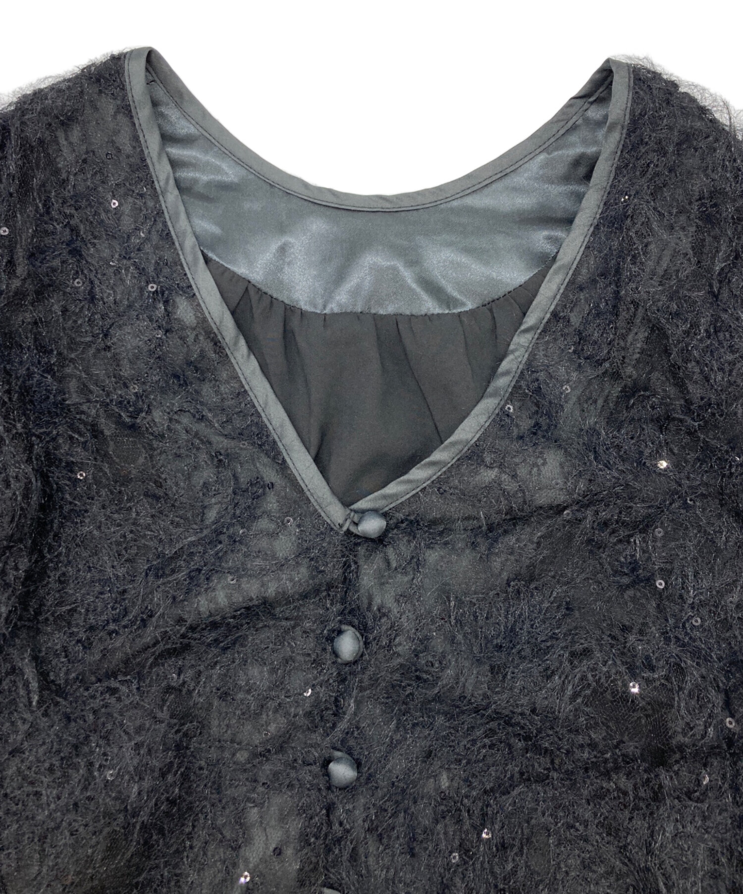 中古・古着通販】Ameri (アメリ) BRUSHED LACE VOLUME SLEEVE BLOUSE 