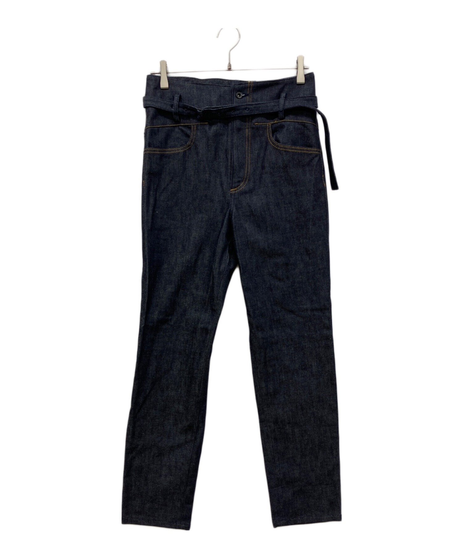 ato アトウ サルエルパンツ ブラック サイズ46 中古・古着通販】ato (アトウ) ベルト付サルエルデニムパンツ