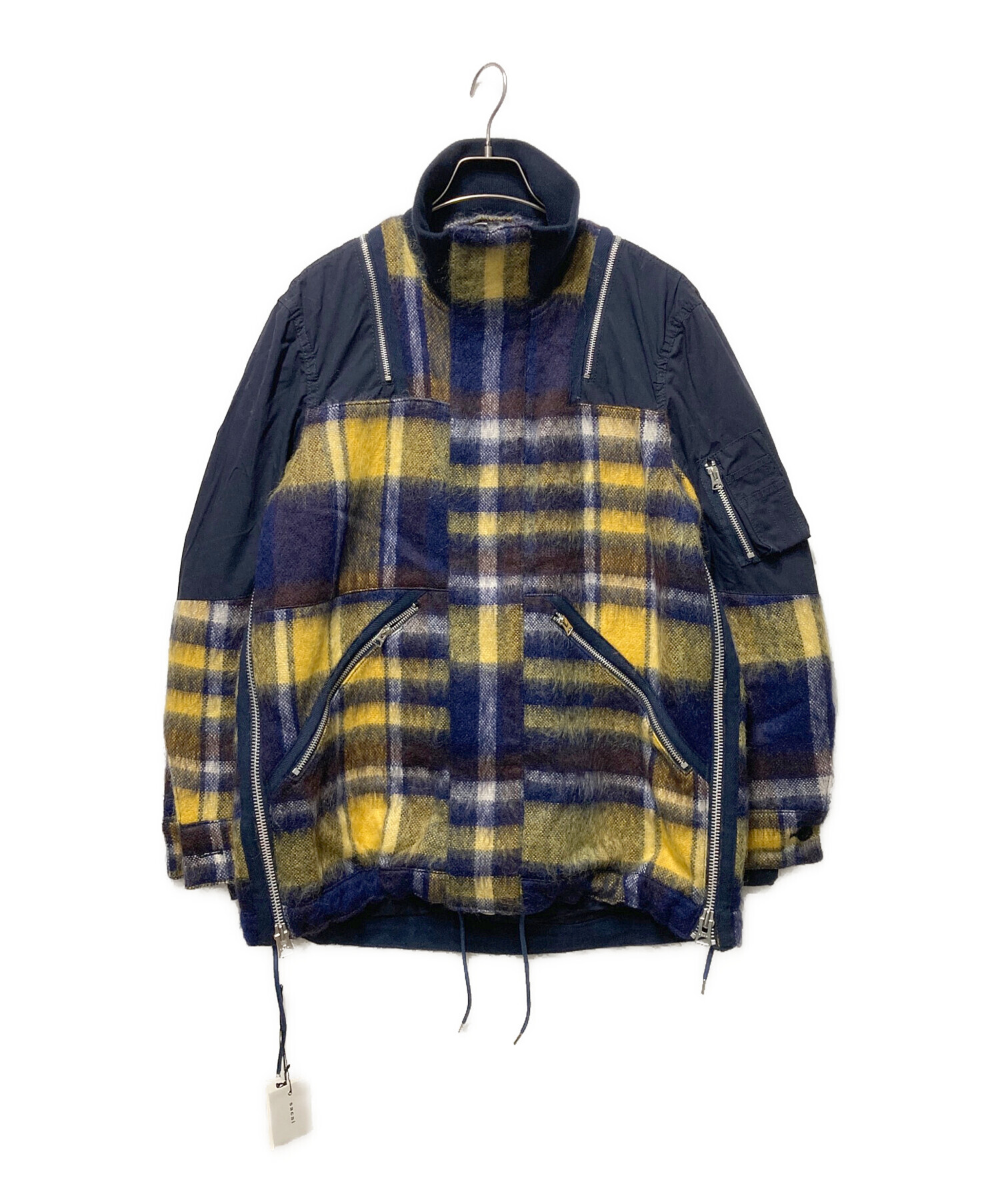 中古・古着通販】sacai (サカイ) 異素材切替モヘアジップブルゾン