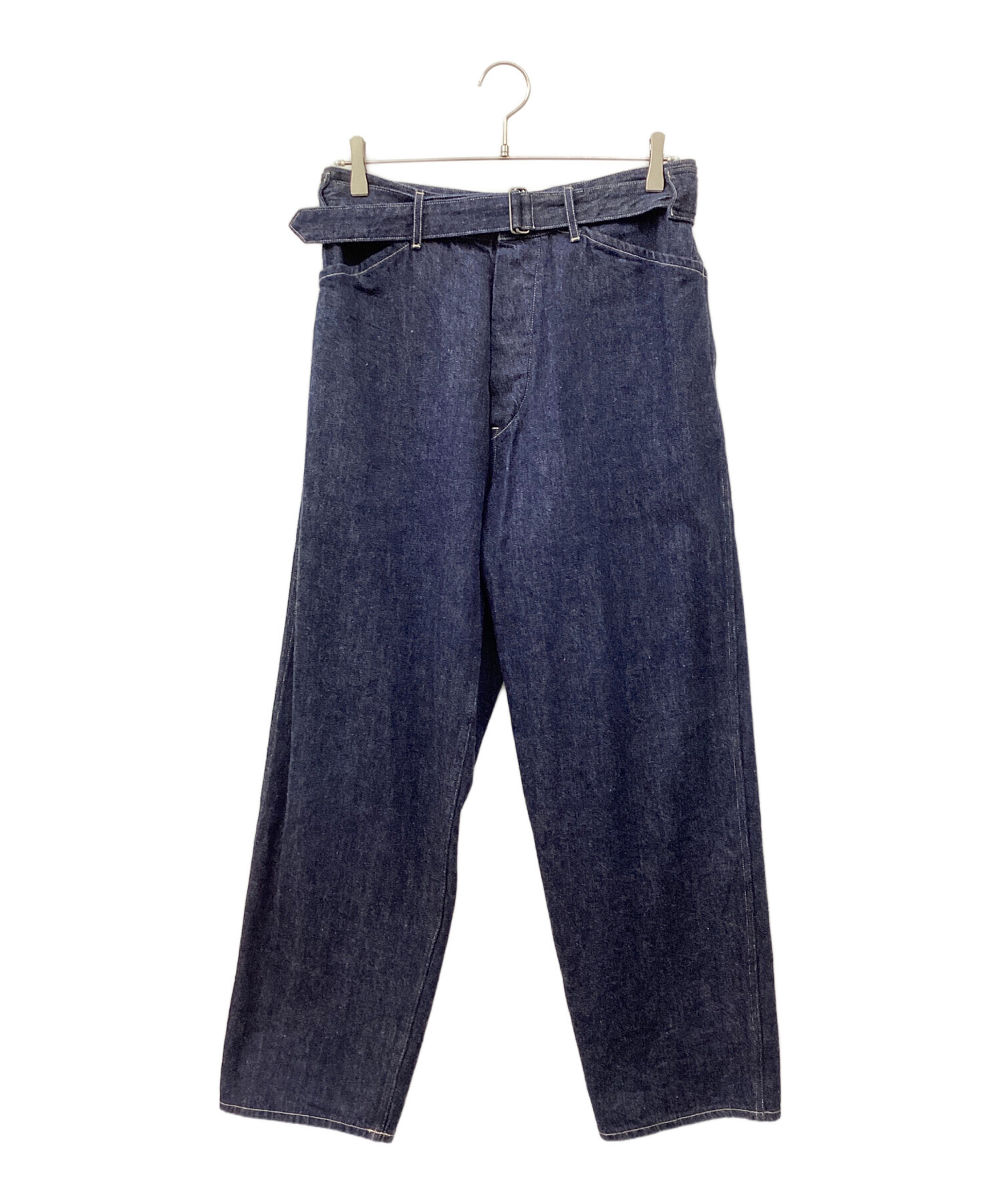 中古・古着通販】COMOLI (コモリ) デニムベルテッドパンツ インディゴ 