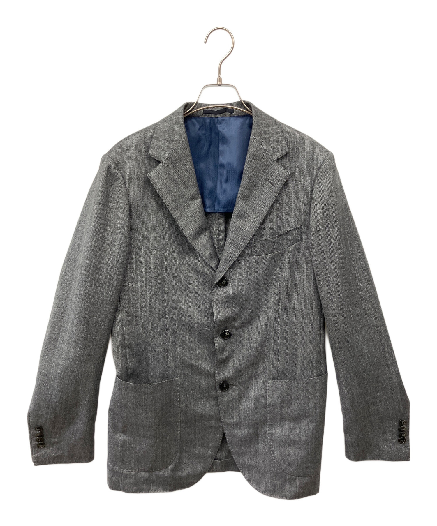 中古・古着通販】BARBA (バルバ) シルクカシミヤ3Bジャケット グレー 