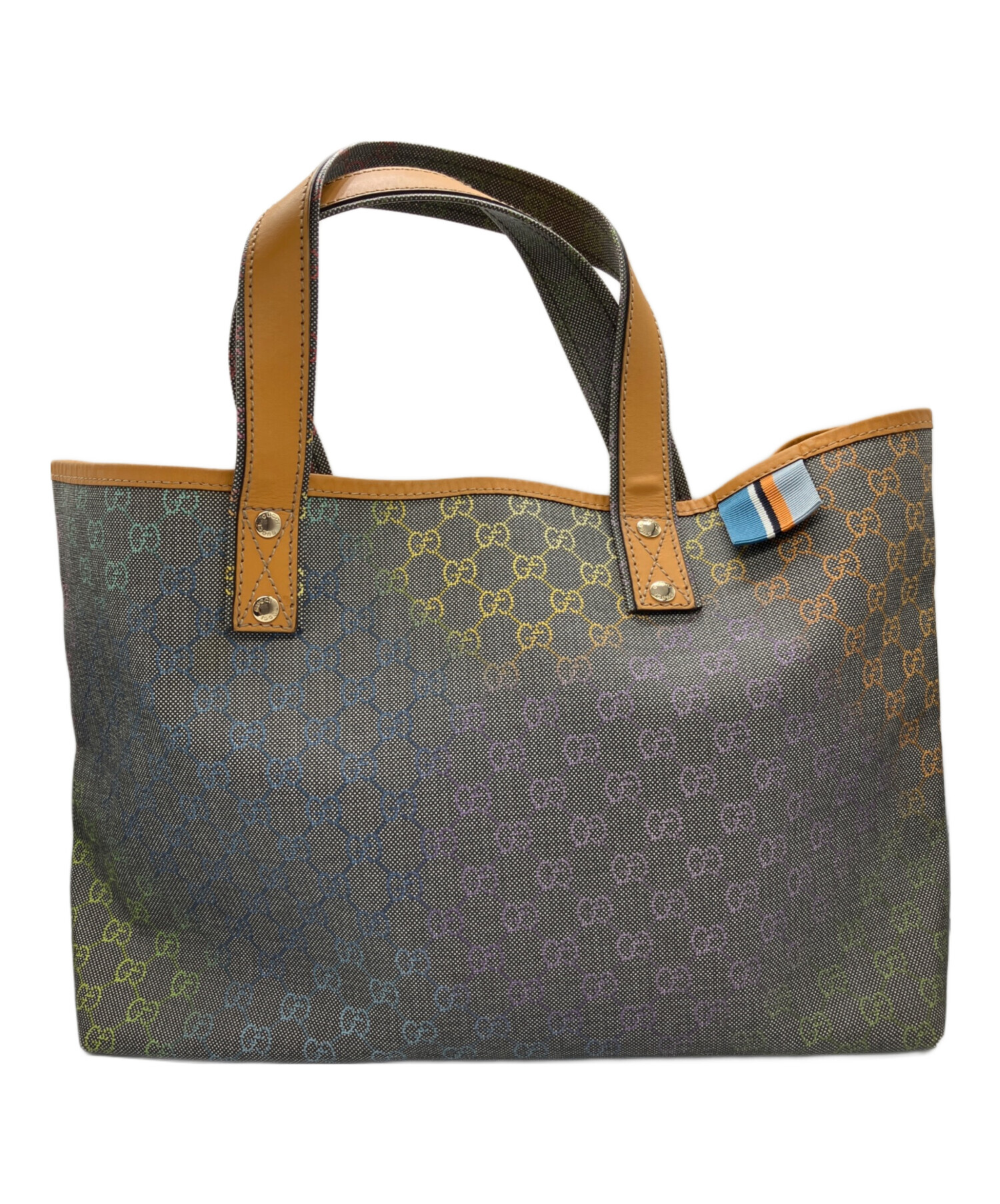 中古・古着通販】GUCCI (グッチ) GGスプリーム トートバッグ グレー 