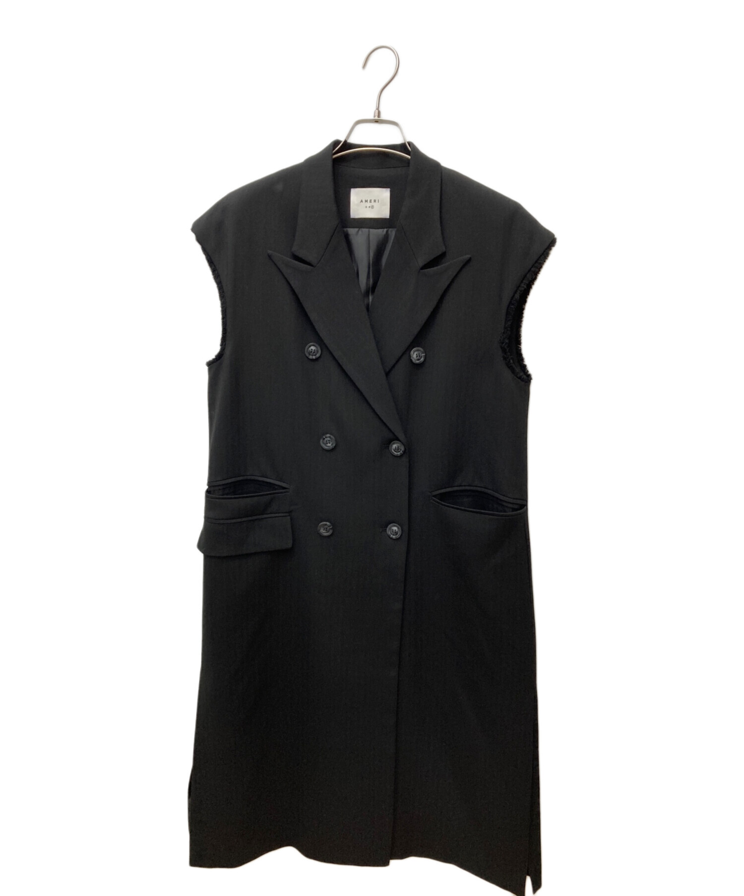 AMERI◇POWER SHOULDER LONG すすみ JACKET/M/ポリエステル/GRY 