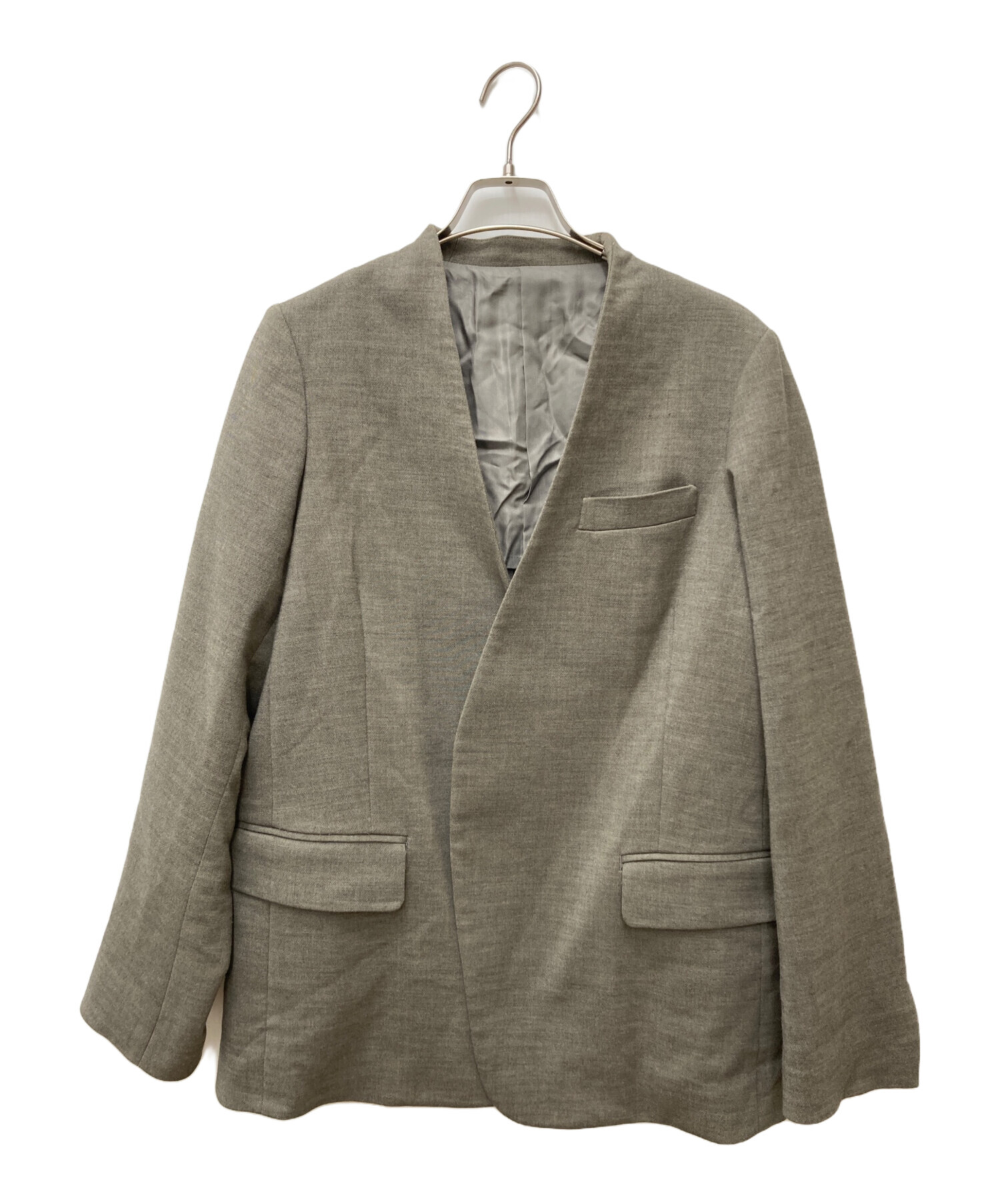 FRAMEWORK ノーカラージャケットコート TWフォルムクロス ノーカラー