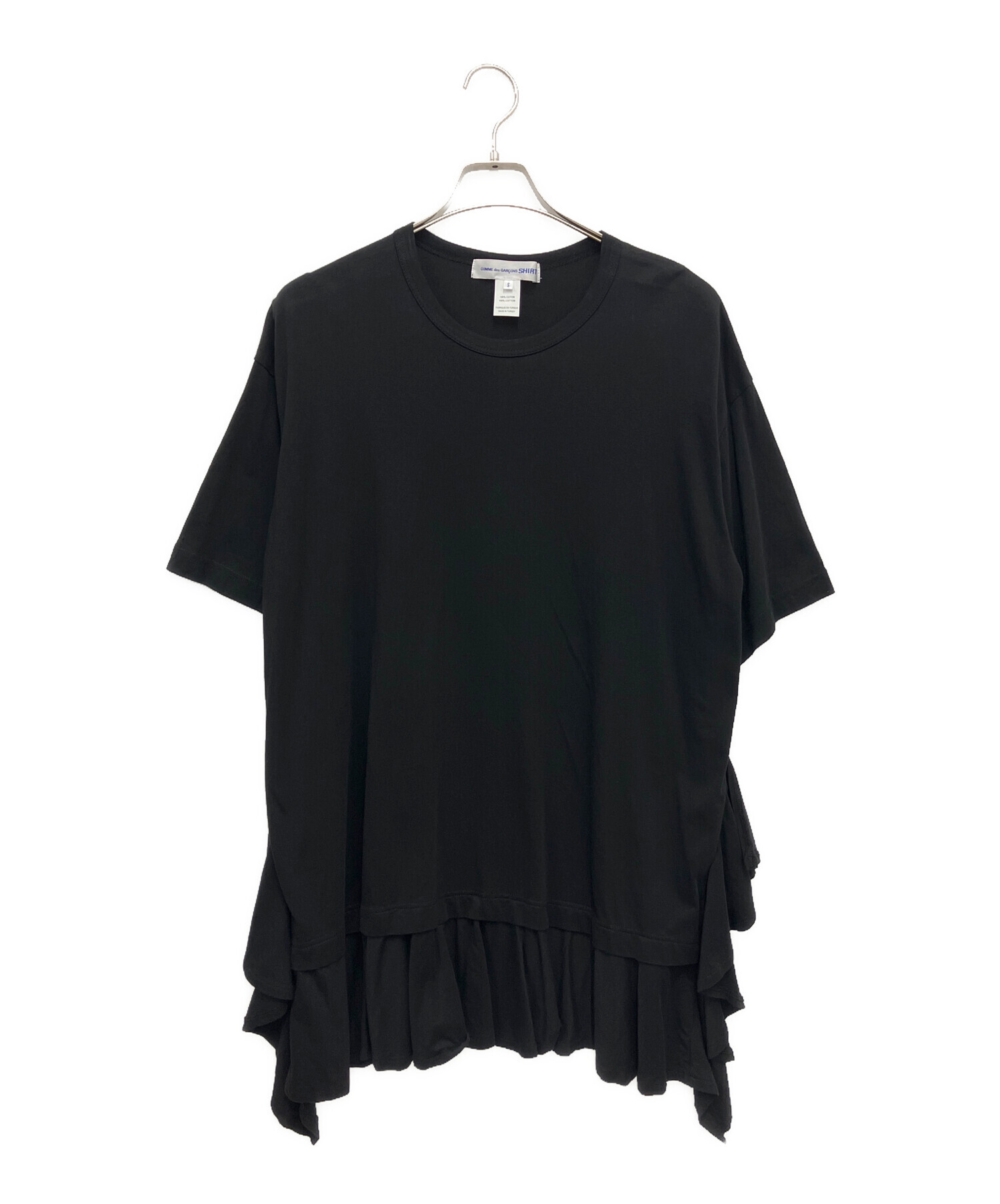 COMME des GARCONS - COMME des GARCONS SHIRT ラッフルディテール Tシャツ FK-T018 半袖Ｔシャツ カットソー ブラック レディース コムデギャルソンシャツ【中古】5-0702S∞ 中古・古着通販】COMME des GARCONS SHIRT (コムデギャルソンシャツ