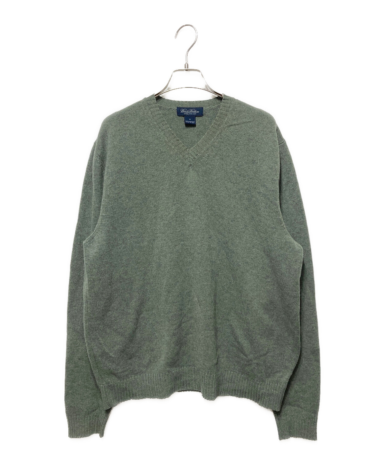 Brooks Brothers グリーン Vネック ニット セーター 中古・古着通販】BROOKS BROTHERS (ブルックスブラザーズ) Vネック