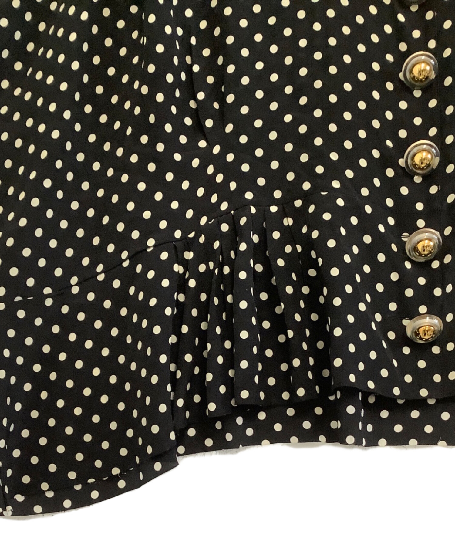 中古・古着通販】BALENCIAGA (バレンシアガ) ドットブラウス ブラック