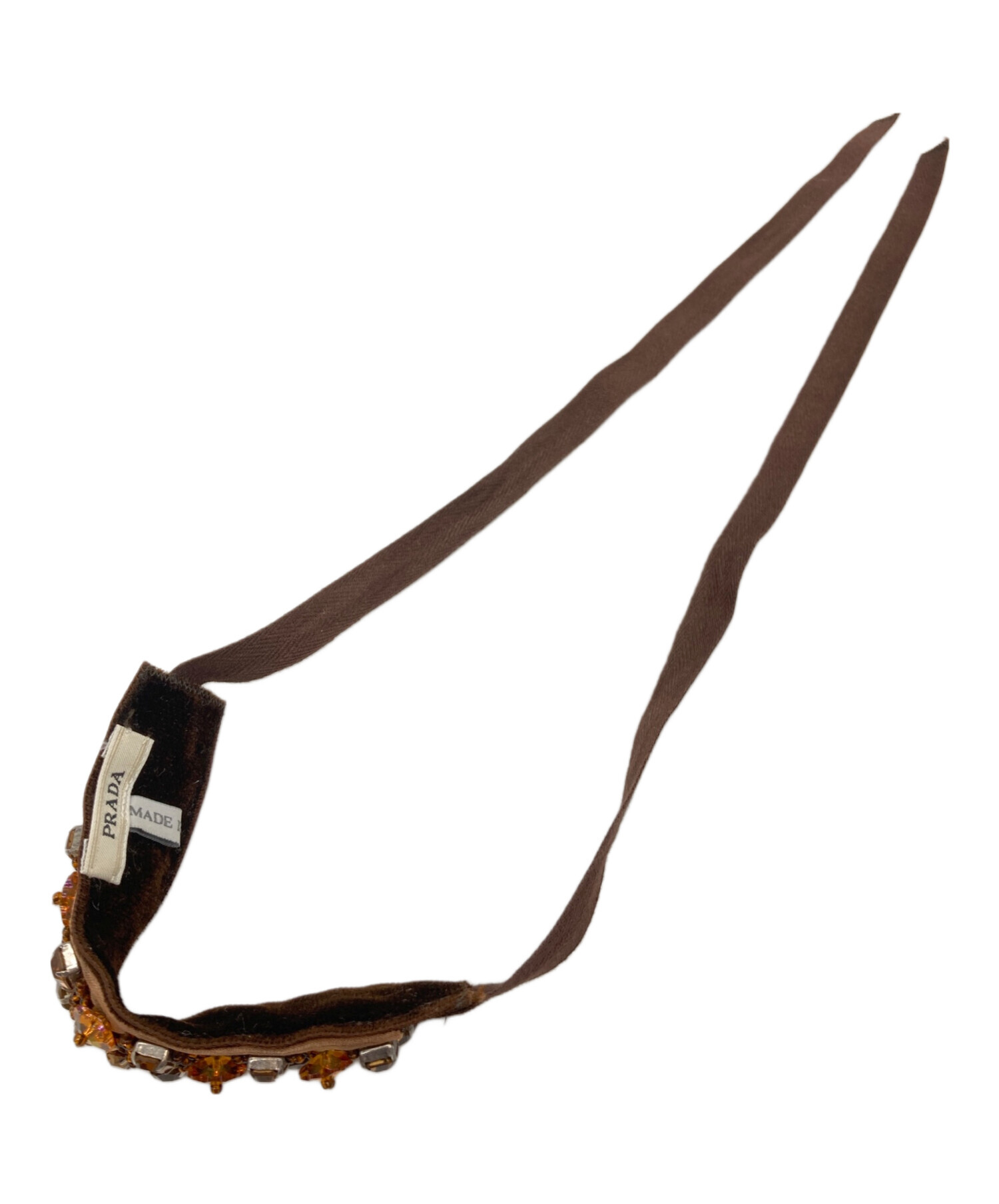 中古・古着通販】PRADA (プラダ) ビジューブレスレット ブラウン 