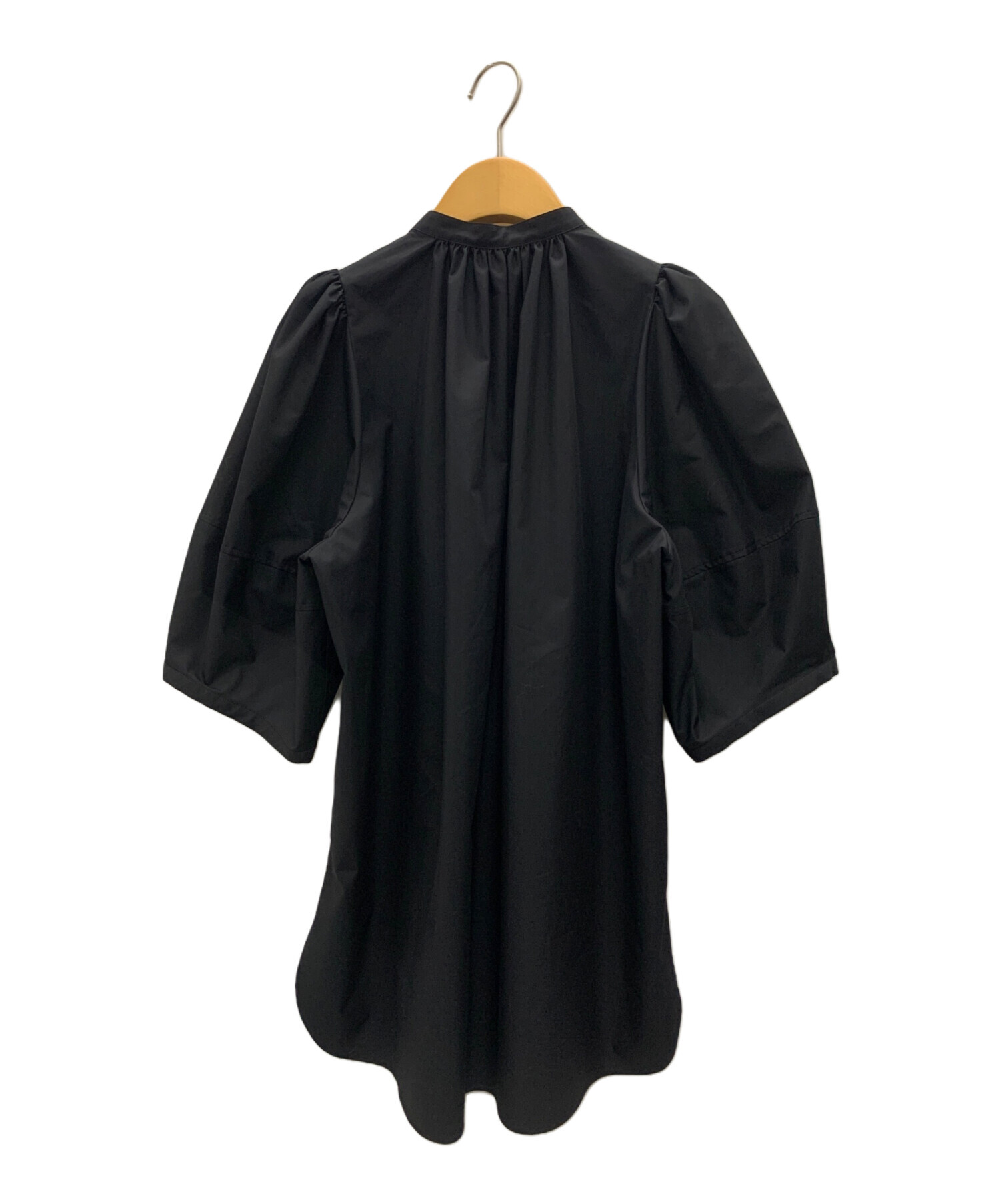 中古・古着通販】HYKE (ハイク) T/C BALLOON SLEEVE SHIRT ブラック