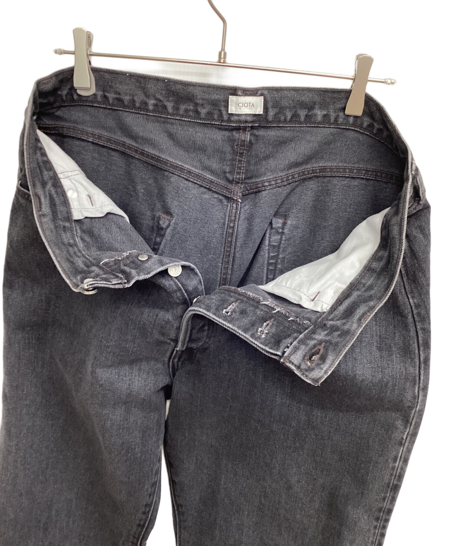 中古・古着通販】CIOTA (シオタ) デニムパンツ ブラック サイズ:SIZE
