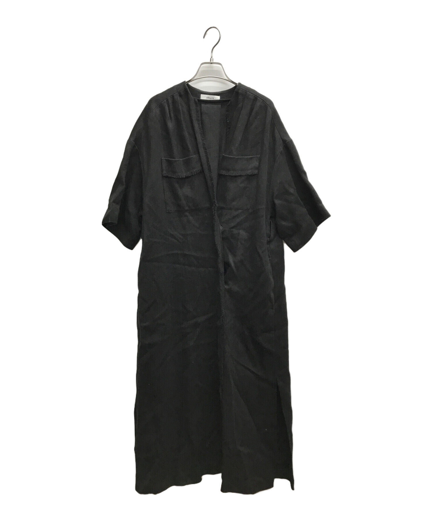中古・古着通販】EBURE (エブール) リネンガウンワンピース ブラック