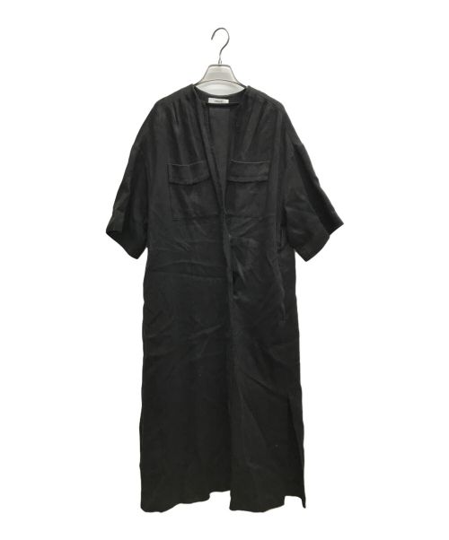 中古・古着通販】EBURE (エブール) リネンガウンワンピース ブラック