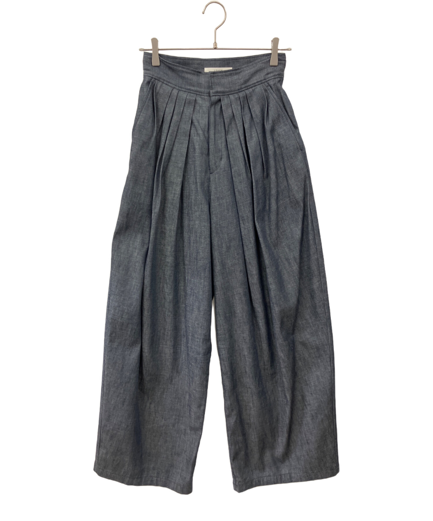 美品 LOHEN ローヘン ランダムタックハイウエストパンツ デニム　36サイズ 中古・古着通販】LOHEN (ローヘン) ランダムタックハイウエストパンツ