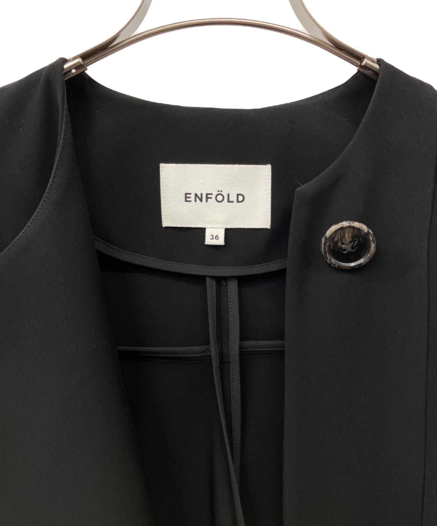 中古・古着通販】ENFOLD (エンフォルド) ASYMMETRY－JACKET ブラック