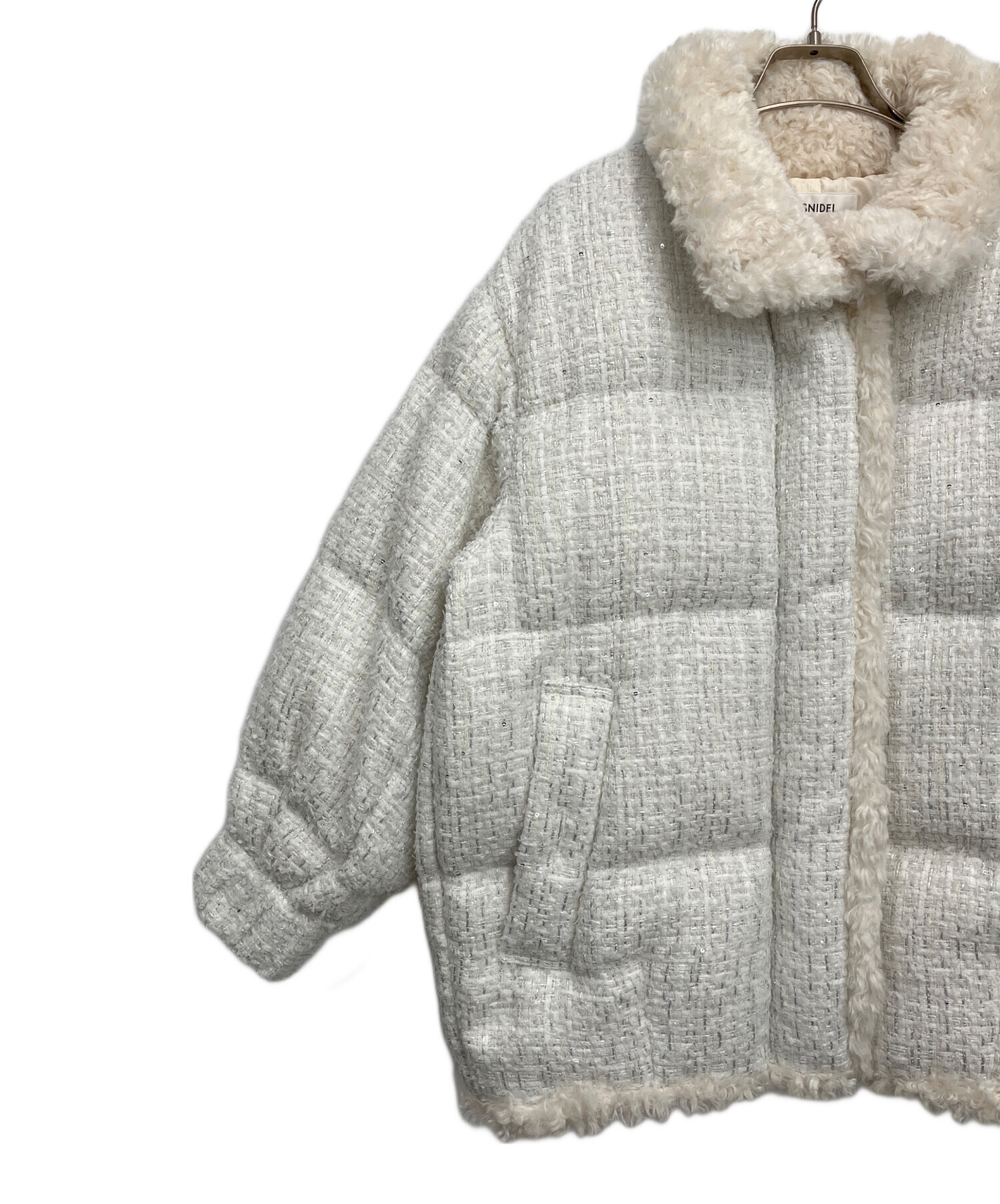 SNIDEL ボア ツイードダウンジャケット 中古・古着通販】Snidel (スナイデル) ツイードダウンジャケット