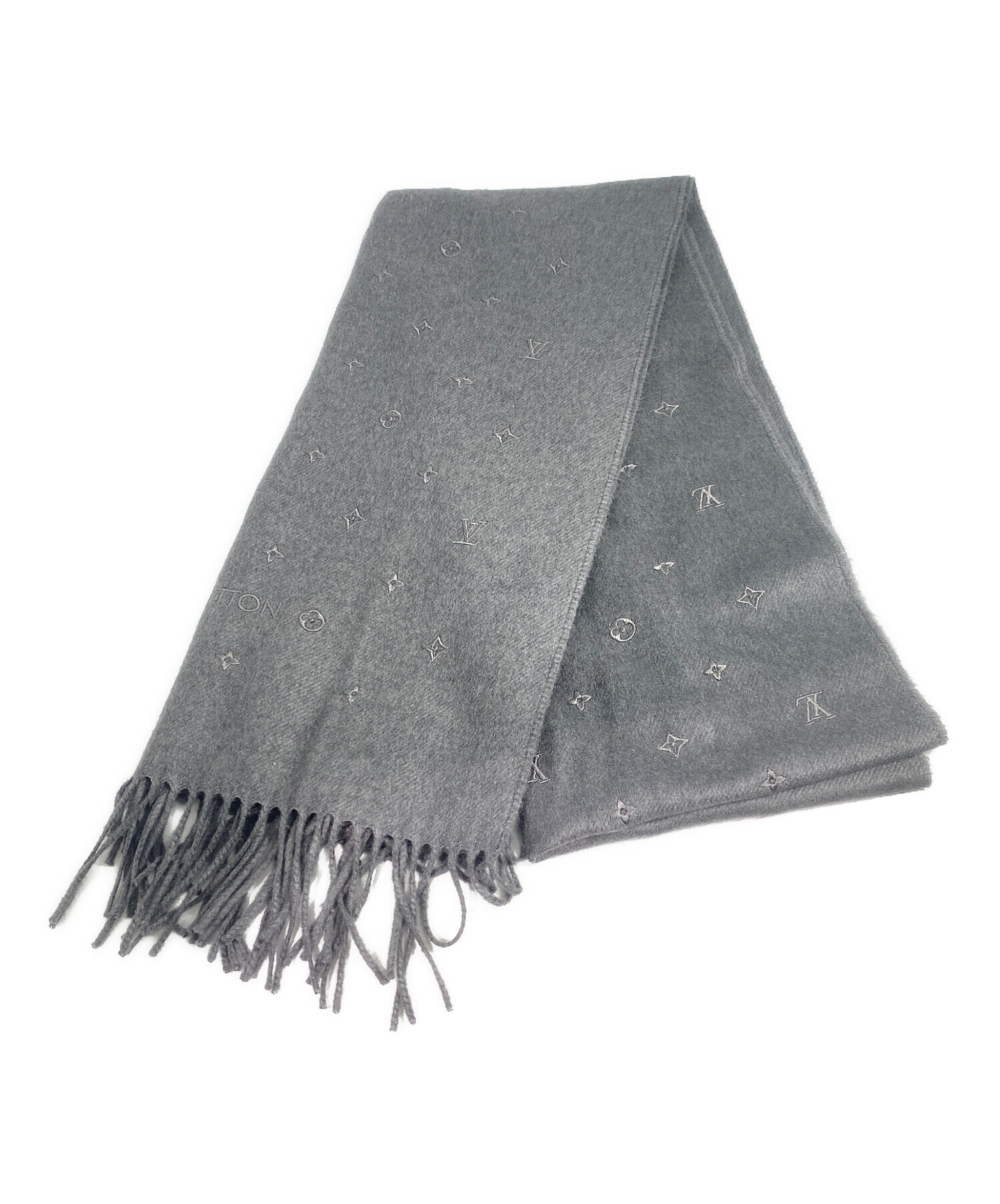 LOUISVUITTON ルイ・ヴィトン ショールモノグラム グレー LOUIS