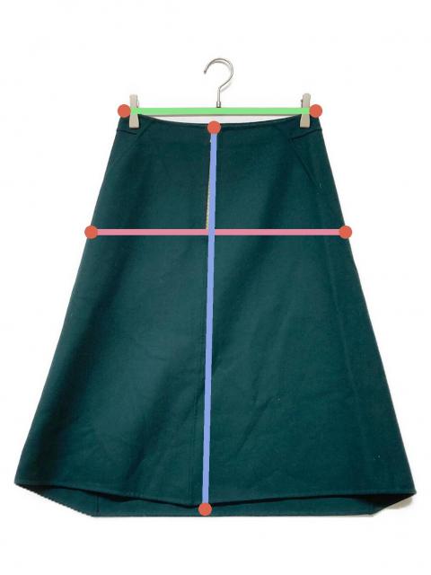 中古・古着通販】Drawer (ドゥロワー) ウールフレアスカート グリーン