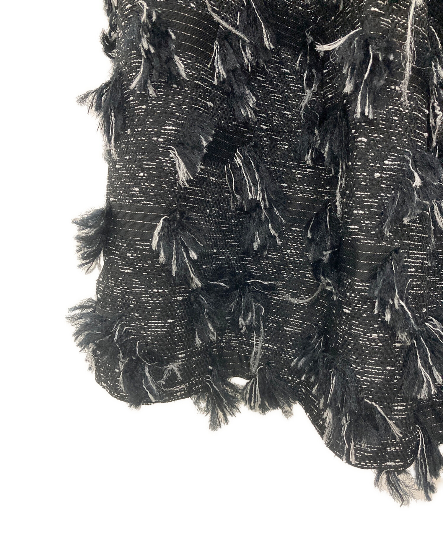 中古・古着通販】OBLI (オブリ) フリンジスカート ブラック サイズ