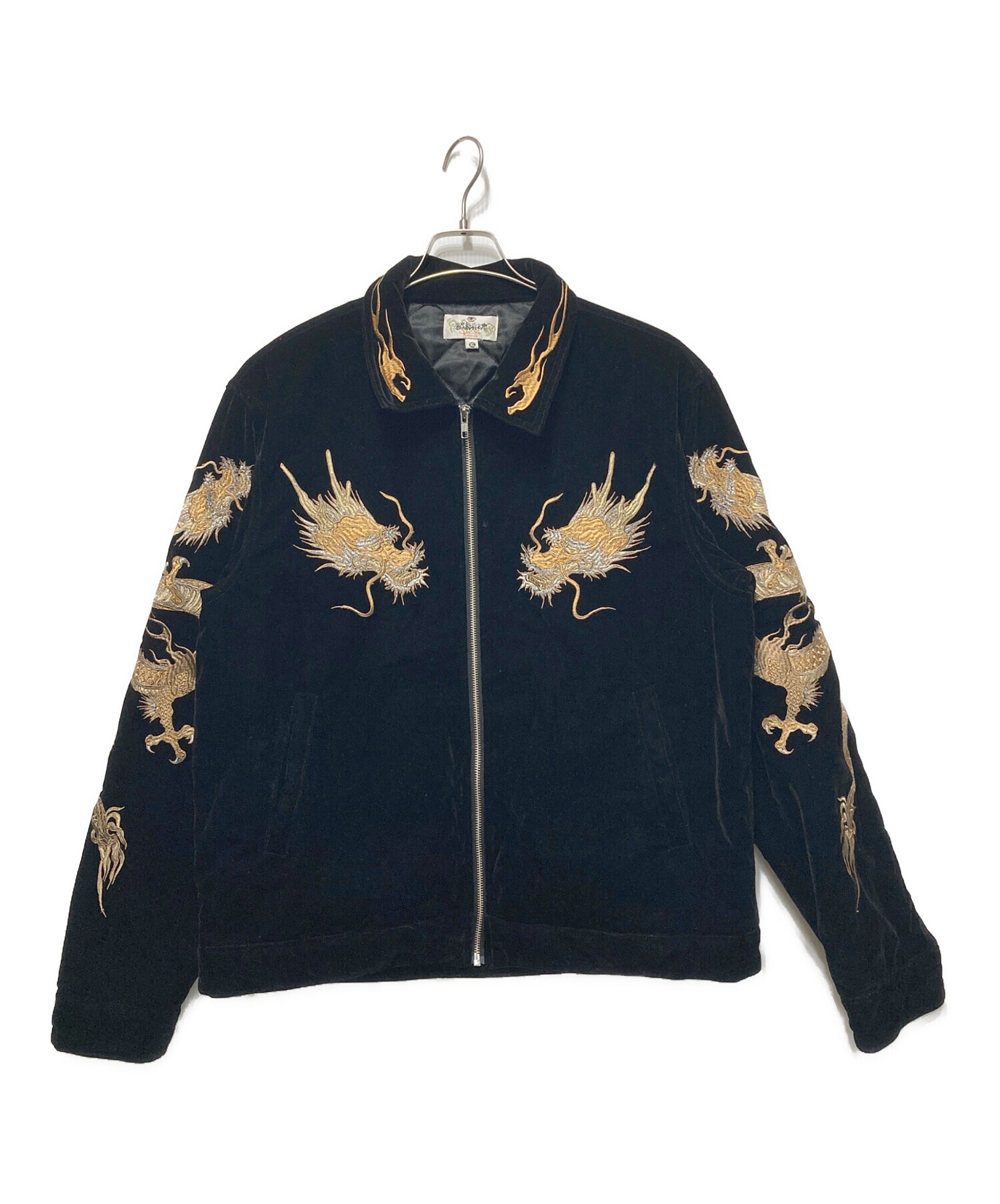 カラクリダマシイ　五連ポケット　芸者　和柄　刺繍デザイン　ユーズド加工ストレート カラクリダマシイ 五連ポケット 芸者 和柄 刺繍デザイン