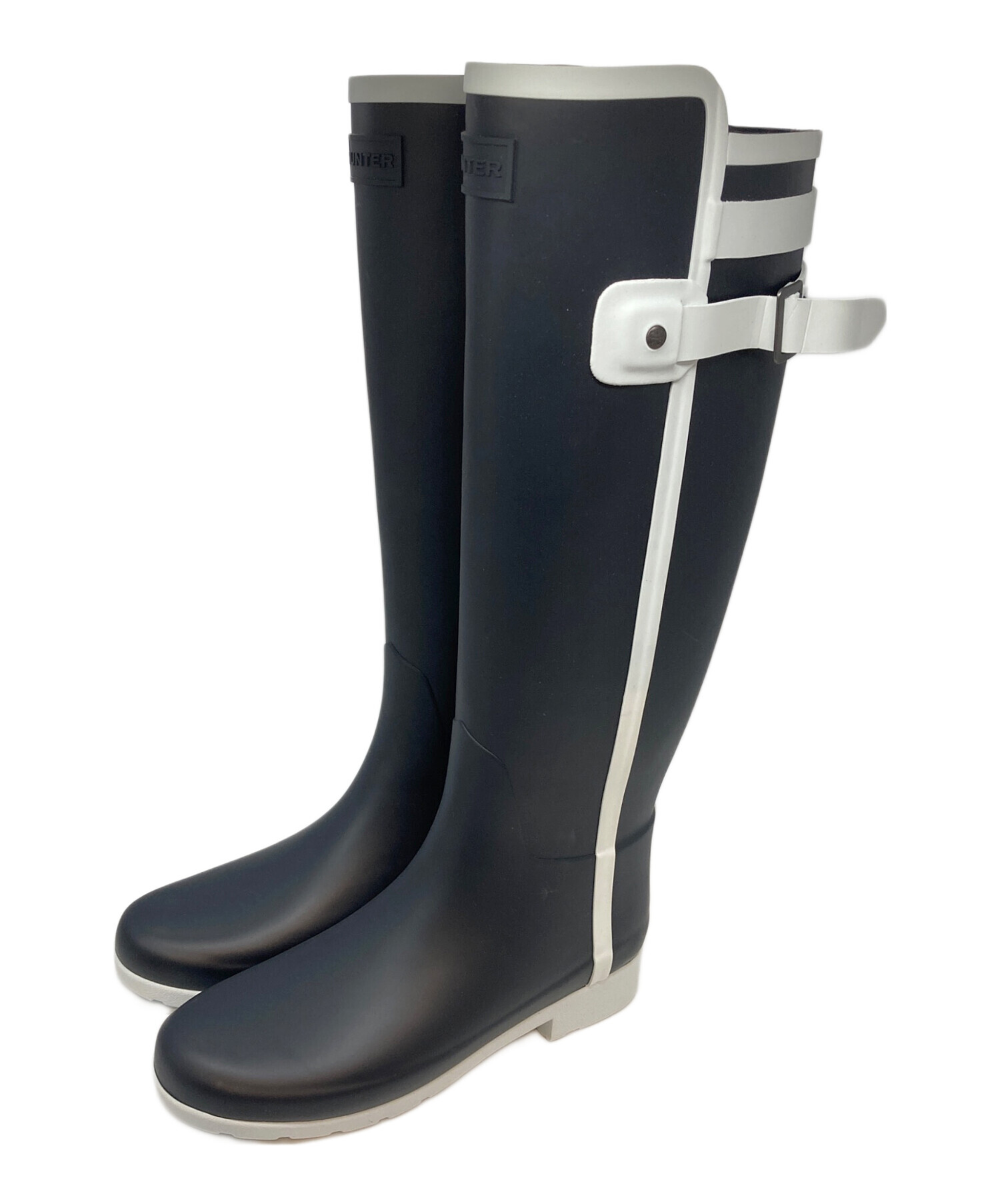 HUNTER レインブーツ ネイビー メンズ UK7 ハンターレインブーツネイビー
