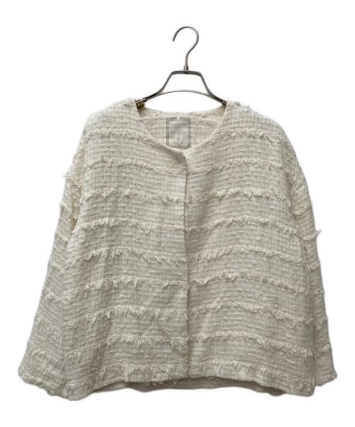 BEARDSLEY　ツイードジャケット 中古・古着通販】BEARDSLEY (ビアズリー) ノーカラーツイード