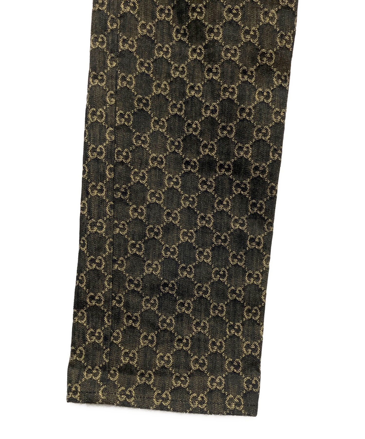 中古・古着通販】GUCCI (グッチ) GGジャカードデニム パンツ ブラック 