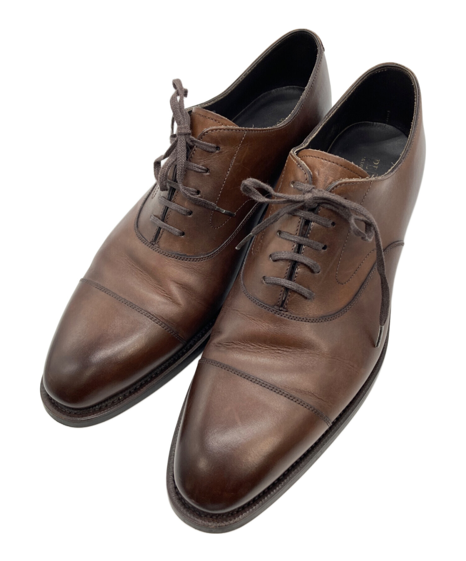 Perfetto ペルフェット アンティークブラウン セミブローグシューズ Perfetto ペルフェット アンティークブラウン セミブローグシューズ