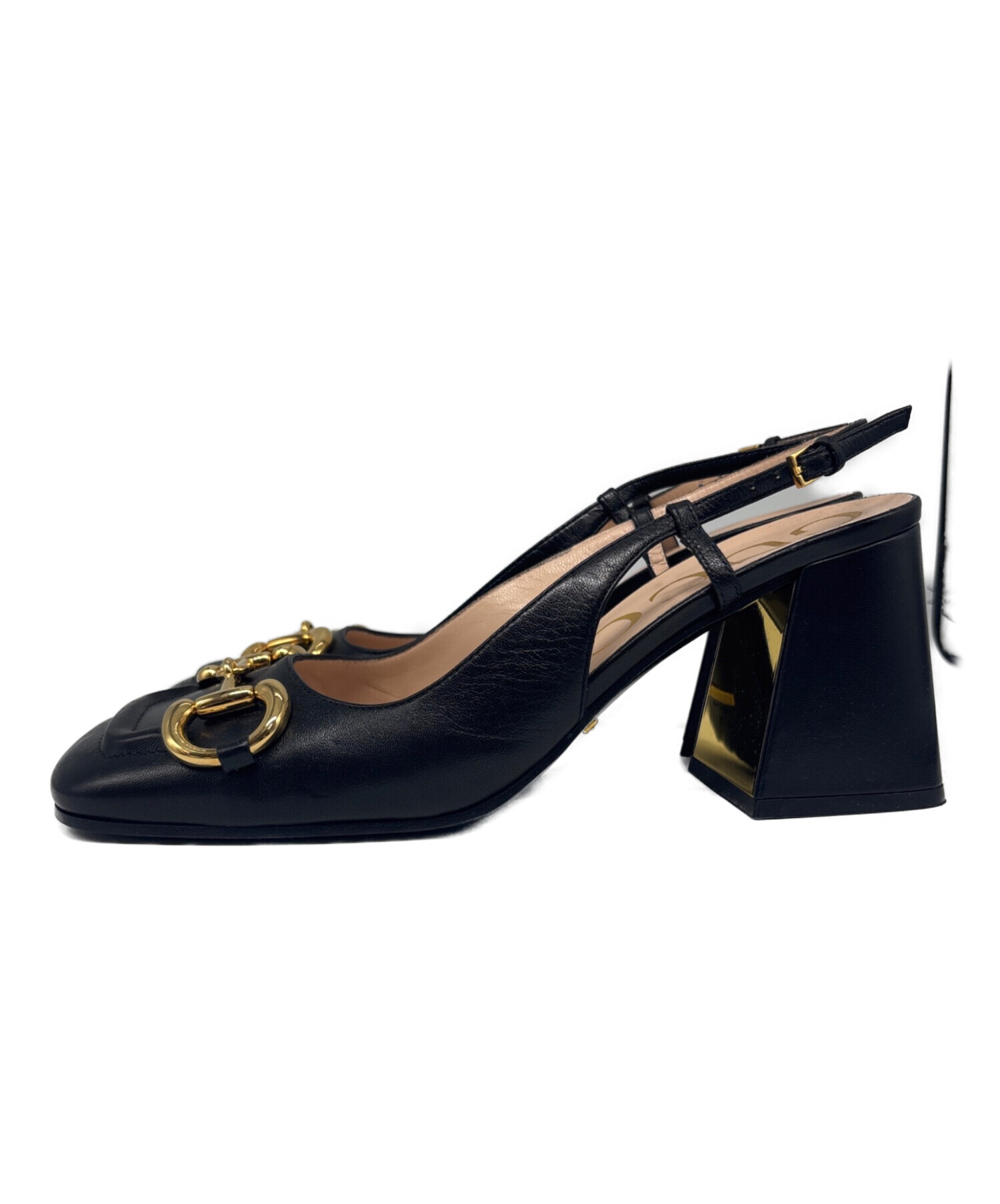 【未使用級】GUCCI グッチホースビット グッチシマ サンダル パンプス 40 中古・古着通販】GUCCI (グッチ) ホースビットスクエアトゥサンダル