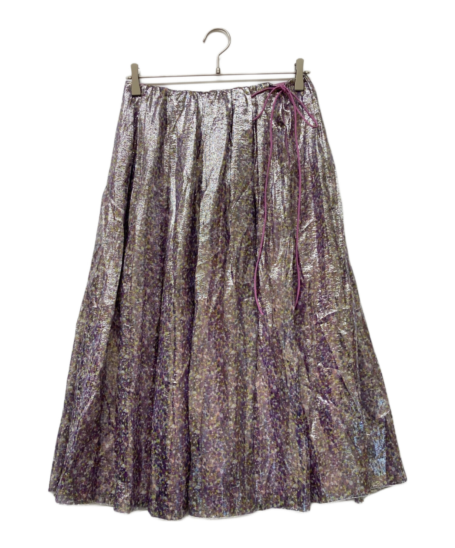 中古・古着通販】DRAWER (ドゥロワー) ラメプリントギャザースカート