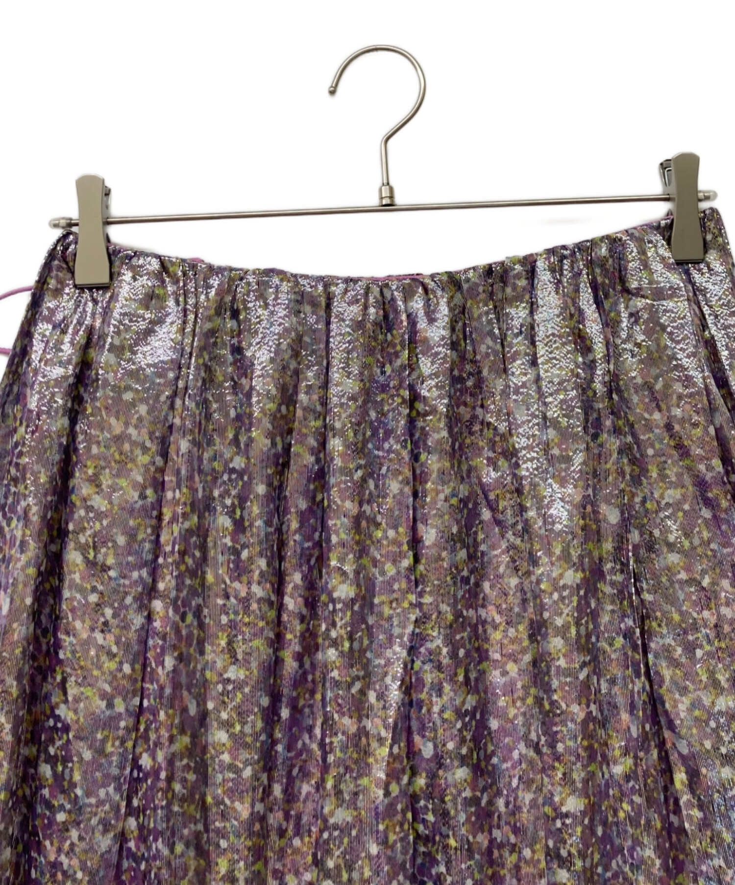 中古・古着通販】DRAWER (ドゥロワー) ラメプリントギャザースカート