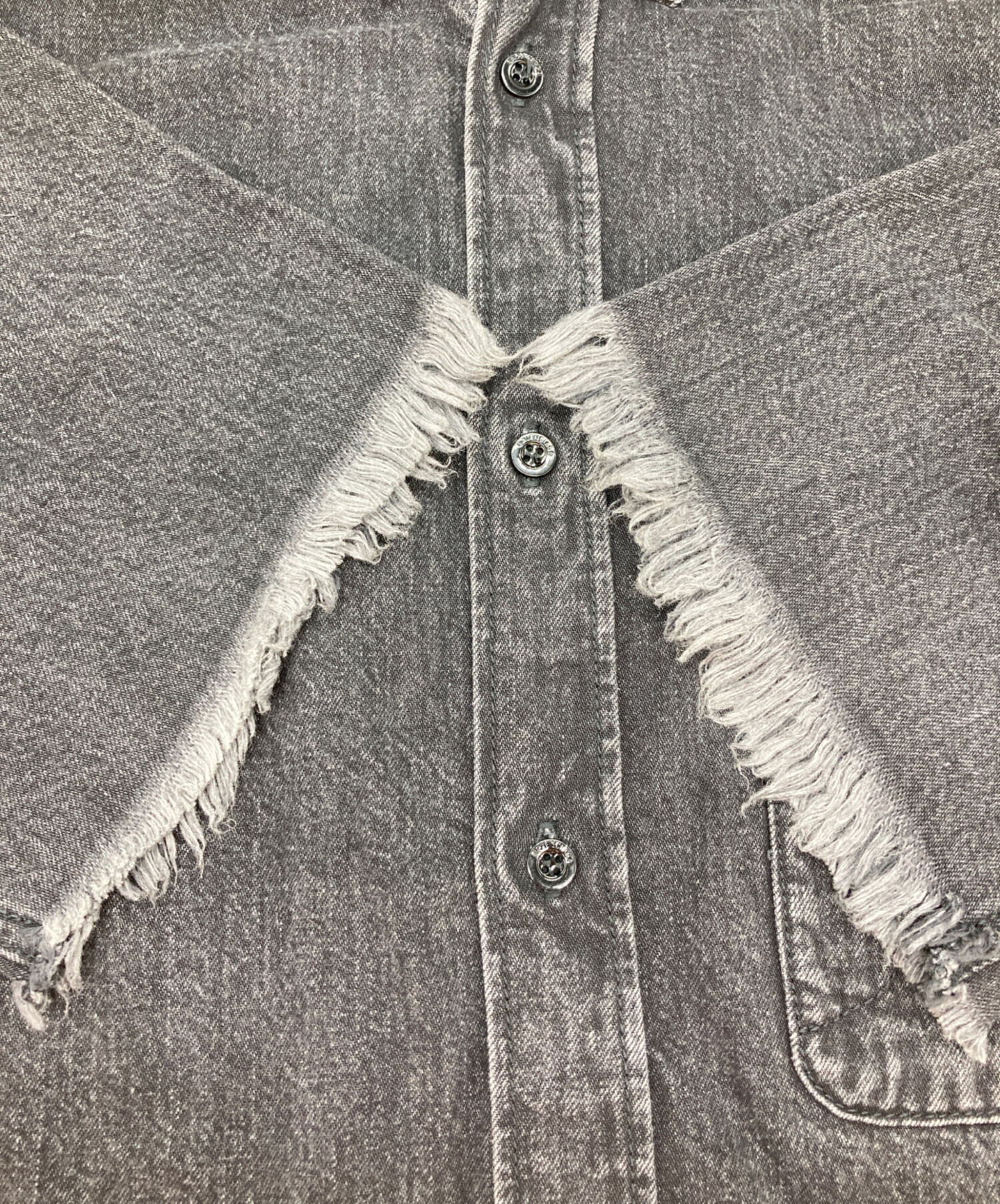中古・古着通販】BALENCIAGA (バレンシアガ) S/Sデニムシャツ ブラック