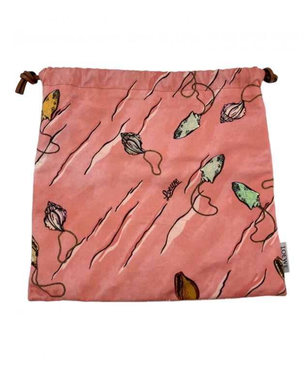 中古・古着通販】LOEWE (ロエベ) ドローストリングポーチ ピンク