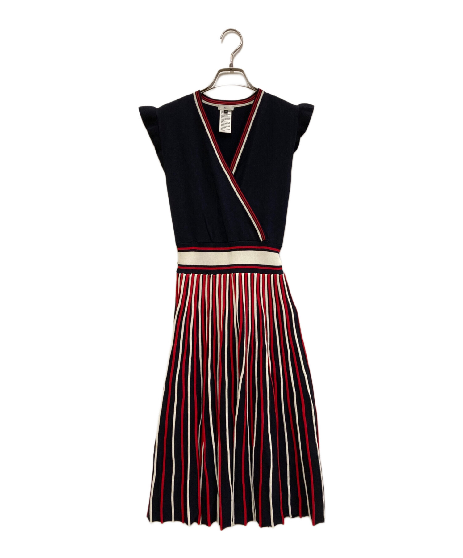 Sov. ソブ カシュクール プリーツ ニットフレアワンピース ソブ（Sov.） ニットワンピース 36 中古・古着通販】Sov. (ソブ