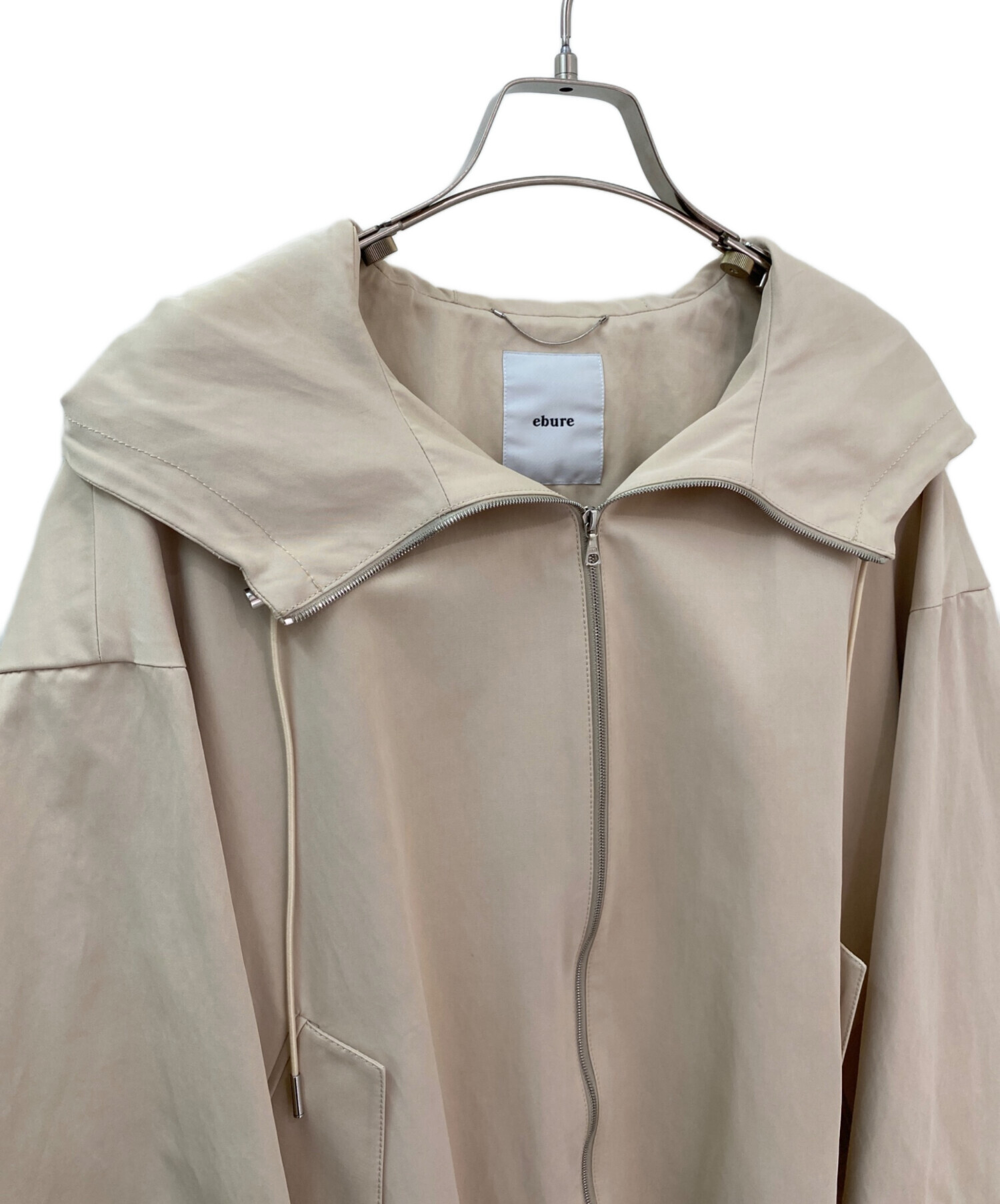 中古・古着通販】ebure (エブール) ビスコサテンジップアップブルゾン